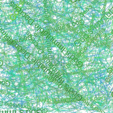 Téléchargez les photos : Mots confettis Dieux Immuables Décrets sombre Printemps GreenCurious Blue - en image libre de droit