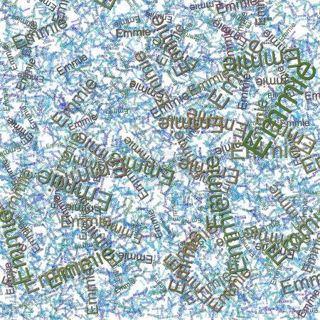 Photo for Confetti words Emmie  BlueDodger Blue - Royalty Free Image