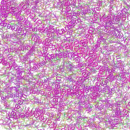 Photo for Confetti words Kareem  Electric VioletCerise - Royalty Free Image