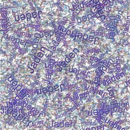 Photo for Confetti words Jaden bright EggplantDodger Blue - Royalty Free Image