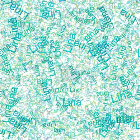 Photo for Confetti words Lina bright Bright TurquoiseLima - Royalty Free Image