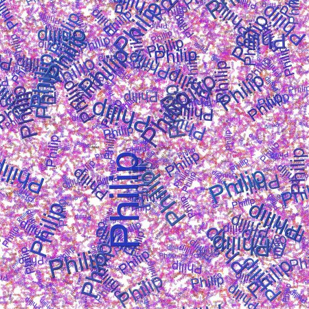Photo for Confetti words Philip bright Electric VioletPurple Heart - Royalty Free Image