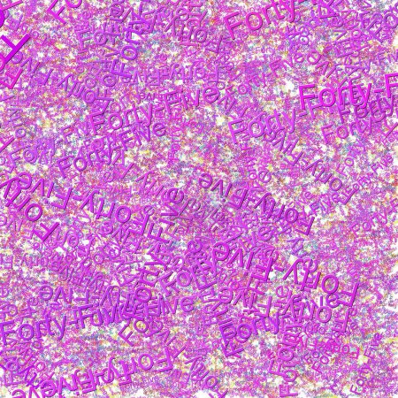 Photo for Confetti words FortyFive bright Electric VioletHeliotrope - Royalty Free Image