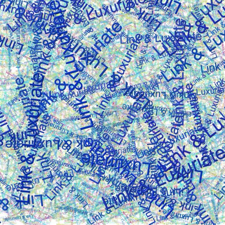 Photo for Confetti words Link  Luxuriate  BlueBright Turquoise - Royalty Free Image