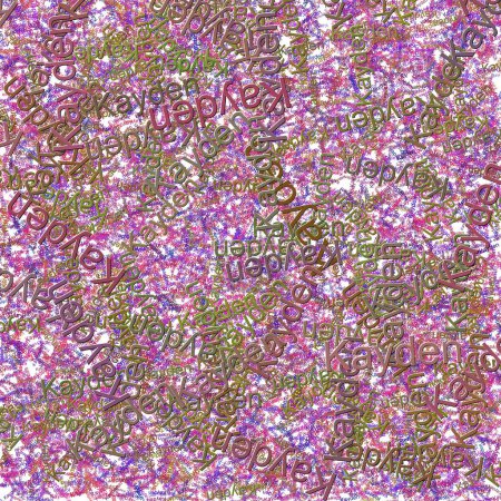 Téléchargez les photos : Mots confettis Kayden lumineux Violet Coeur électrique Violet - en image libre de droit