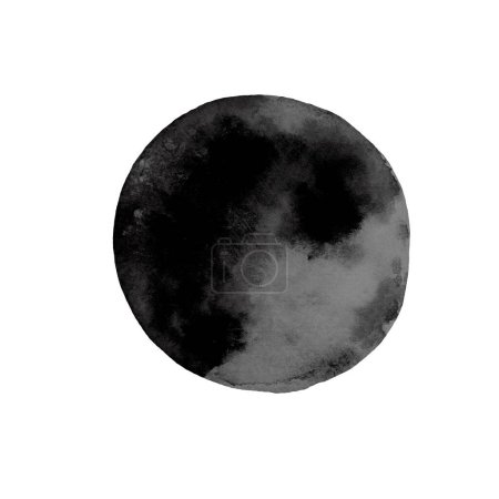 Photo for New moon mystic esoteric black sketch. A watercolor illustration. Hand drawn texture and isolated. For to use in design, fabrics, prints, textile, cards, invitations, banners, coupons, voucher. - Royalty Free Image