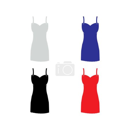 Illustration for WOMEN'S NIGHTGOWN ICON VECTOR ILLUSTRATION SYMBOL DESIGN - Royalty Free Image