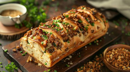 Breadtalk meat floss bread presentation, a savory bakery delight perfect for dessert lovers.