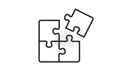 Puzzle pieces icon outline vector illustration