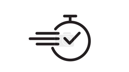 Fast time vector icon illustration. Time icon. Deadline icon.