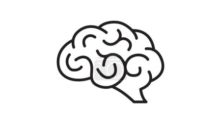 Darstellung des menschlichen Gehirns als Vektorsymbol isoliert auf weißem Hintergrund
