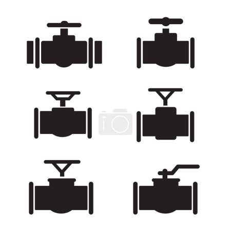 Illustration for Collection of simple gas pipelines switch vector icon illustration - Royalty Free Image
