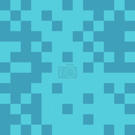 Téléchargez les illustrations : Moderne abstrait géométrique bleu couleur pixel motif vectoriel fond - en licence libre de droit