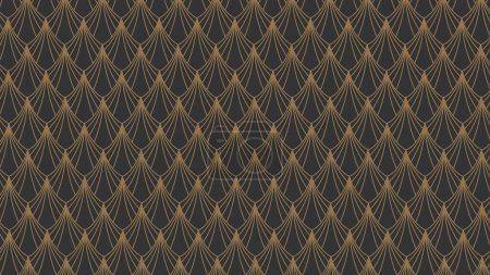 Ilustración de Abstracto sin costura geométrica oro líneas patrón vector fondo - Imagen libre de derechos