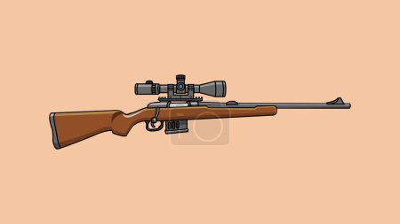 Illustration for Marksman rifle weapon vector illustration - Royalty Free Image