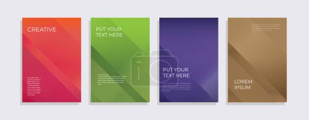 Illustration for Minimal vector covers design with cool gradients and abstract lines. Dynamic pattern backdrop in editable eps10 background template. Future themed presentation template. - Royalty Free Image