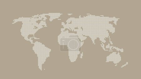 Téléchargez les illustrations : Globe carte du monde illustration vectorielle pointillée - en licence libre de droit