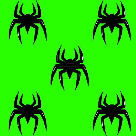 Téléchargez les photos : Conception d'araignée faite sur un fond vert avec des lignes noires dessus - en image libre de droit