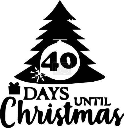 Téléchargez les photos : 40 Jours avant Noël design simpliste noir et blanc - en image libre de droit