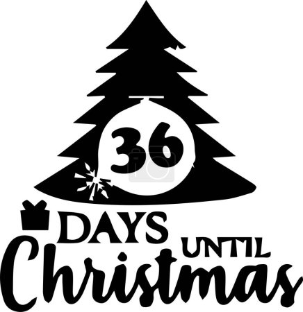 Téléchargez les photos : 36 Jours avant Noël design simpliste noir et blanc - en image libre de droit