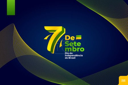 Brasilianischer Unabhängigkeitstag Logotyp 7. September mit Flaggenhintergrund