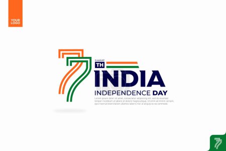 Logotype du 77e anniversaire de l'indépendance de l'Inde.