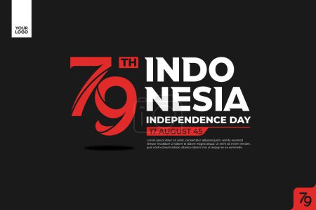 Téléchargez les illustrations : 79e Indonésie Logotype Jour de l'indépendance. - en licence libre de droit