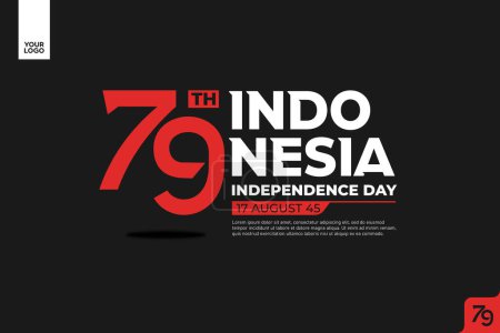 Téléchargez les illustrations : 79e Indonésie Logotype Jour de l'indépendance. - en licence libre de droit