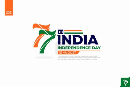 India 77th independence anniversary logotype.