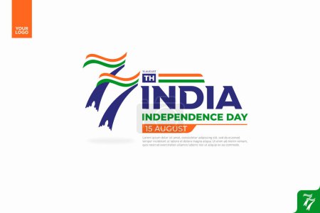 India 77th independence anniversary logotype.
