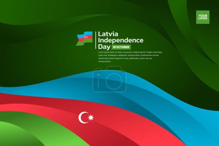 Illustration for Azerbaijan flag background, azerbaijan independence day 18th october. - Royalty Free Image