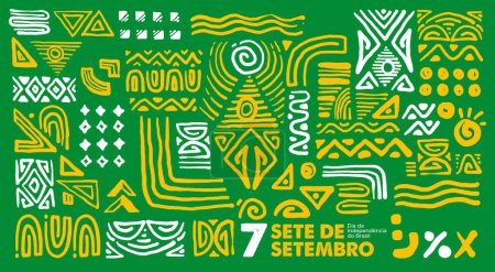 brazil independence day geometric abstract background, 7 september brazil.