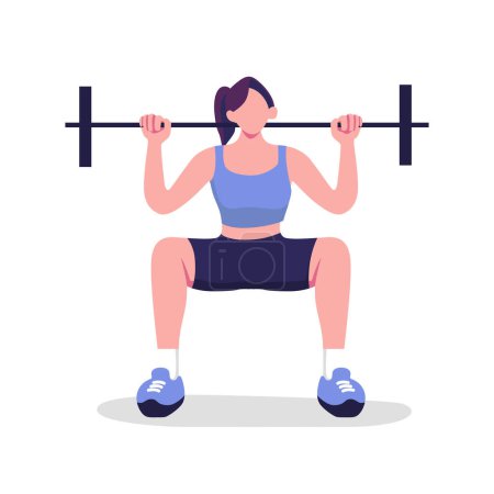 Illustration for Women work out on gym lat graphic vector flat illustrations design - Royalty Free Image