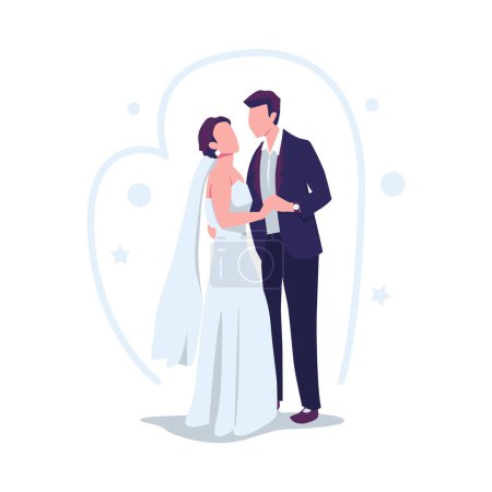 Illustration for Wedding couple illustration flat vector design - Royalty Free Image