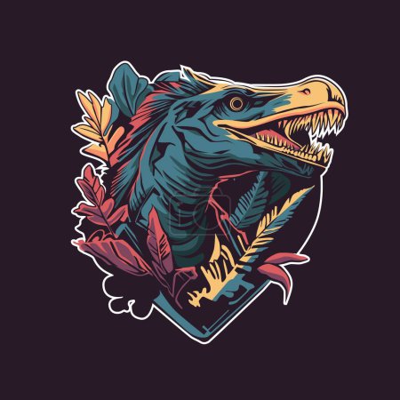 Illustration for Utah raptor illustration for t shirt design - Royalty Free Image