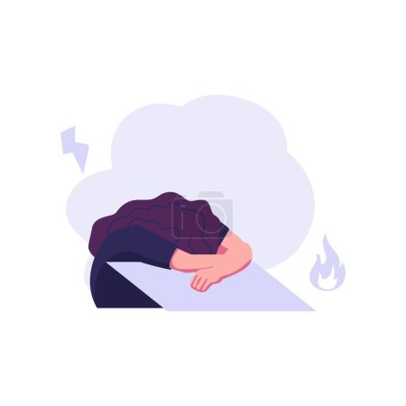Ilustración de Burnout emocional estilo plano ilustración vector de diseño - Imagen libre de derechos