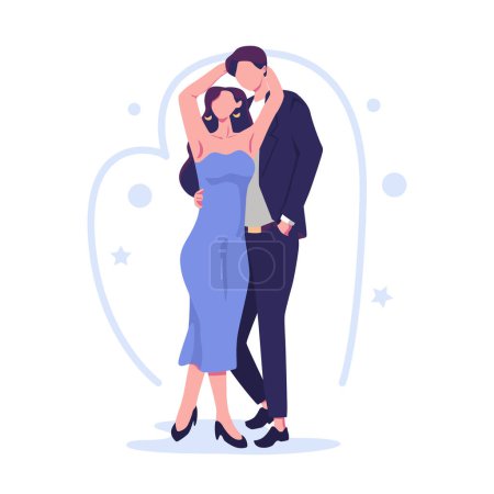 Illustration for Romantic relationships flat style illustration vector design - Royalty Free Image