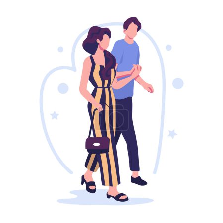 Illustration for Romantic relationships flat style illustration vector design - Royalty Free Image