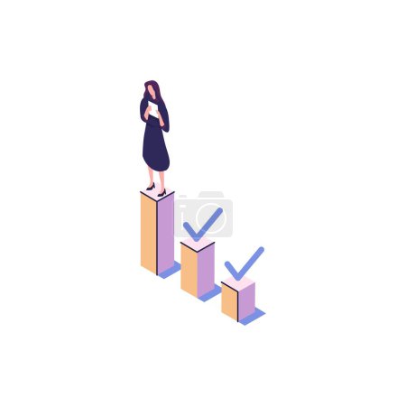 Illustration for Take small step flat style isometric illustration vector design - Royalty Free Image