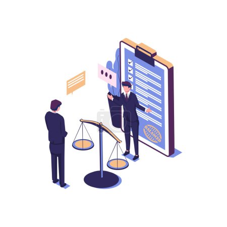 Illustration for Accountability discippline flat style isometric illustration vector design - Royalty Free Image