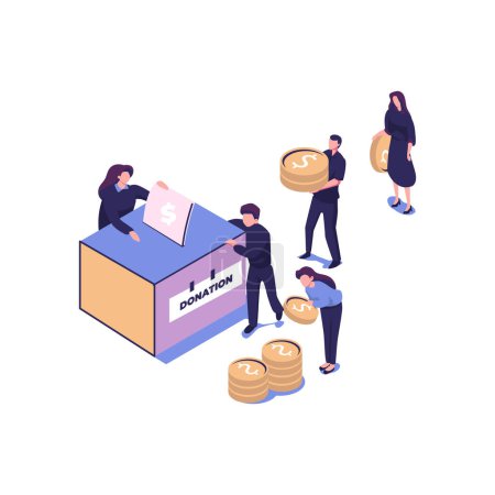 Illustration for Crowdfunnding flat style isometric illustration vector design - Royalty Free Image