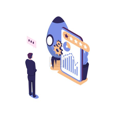Illustration for Clienting flat style isometric illustration vector design - Royalty Free Image