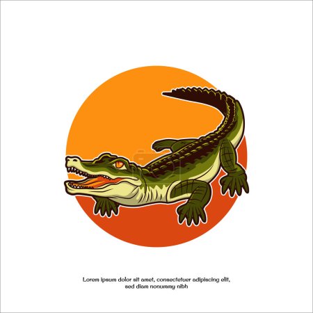 Téléchargez les illustrations : Illustration vectorielle de mascotte de crocodile - en licence libre de droit