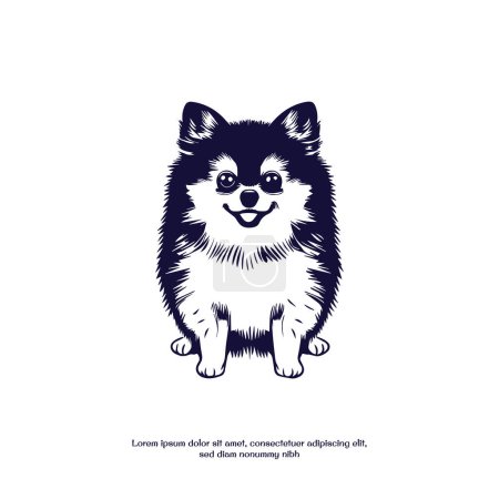 Illustration for Pomeranian dog illustration cute kawaii vector design - Royalty Free Image