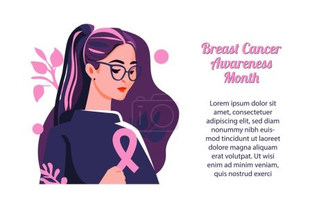 Illustration for Breast cancer awareness month for disease prevention campaign 2 - Royalty Free Image