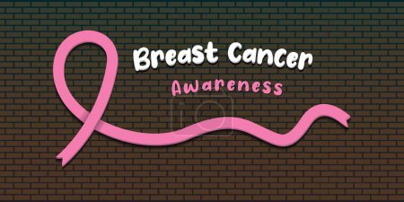 Illustration for Breast cancer awareness month for disease background vector design - Royalty Free Image