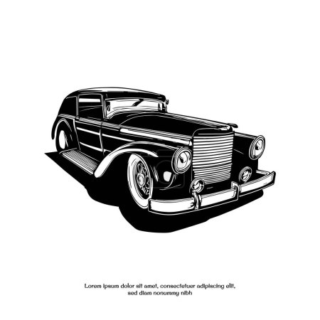 Ilustración de Diseño clásico de coches retro vintage - Imagen libre de derechos