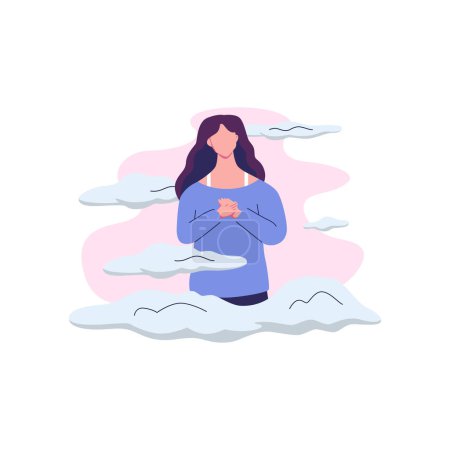 Ilustración de Personas en la nube 1 - Imagen libre de derechos