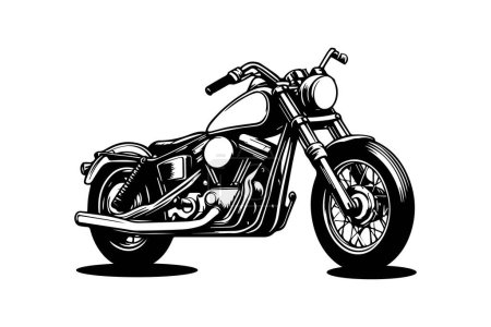 Illustration for Classic motorcycle in black and white vector illustration design - Royalty Free Image