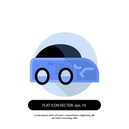 Téléchargez les illustrations : Icône de voiture vue de face conception vectorielle de style plat - en licence libre de droit